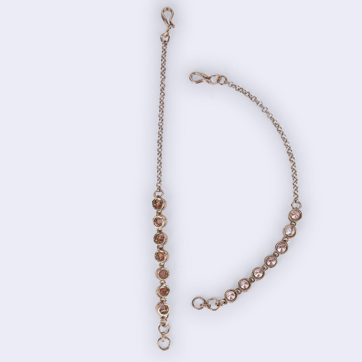 Saloni Fashion Jewellery Traditional Round Shape Long Chain Gold Plated Set of 2 Ear-Chain (Kaanchain) For Women - view 4