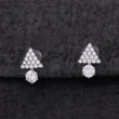 Saloni Fashion Jewellery Triangle Shape Studded CZ Silver Plated Stud Earring For Women
