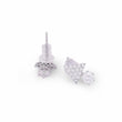 Saloni Fashion Jewellery Triangle Shape Studded CZ Silver Plated Stud Earring For Women - view 4