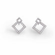 Saloni Fashion Jewellery Triangle Shape Studded CZ Silver Plated Stud Earring For Women - view 2