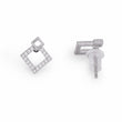 Saloni Fashion Jewellery Triangle Shape Studded CZ Silver Plated Stud Earring For Women - view 3