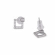 Saloni Fashion Jewellery Triangle Shape Studded CZ Silver Plated Stud Earring For Women - view 4